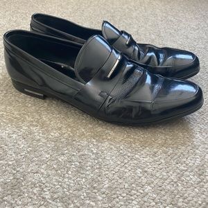 Mens black Prada loafers